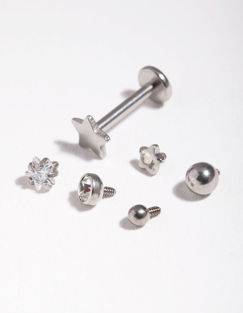 Surgical Steel Diamante Star Flat Back 6-Pack Lovisa