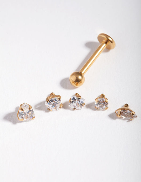 Mixed Cubic Zirconia Flat Back 6-Pack