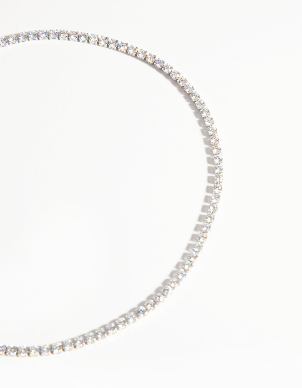 Silver Cubic Zirconia Cupchain Choker