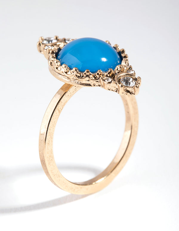 Gold Mood Stone Ring