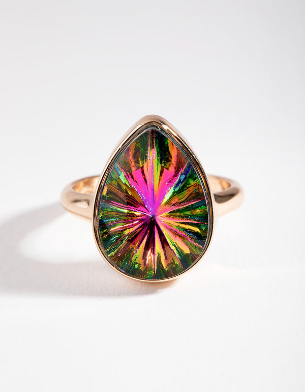 Gold Multicoloured Ring