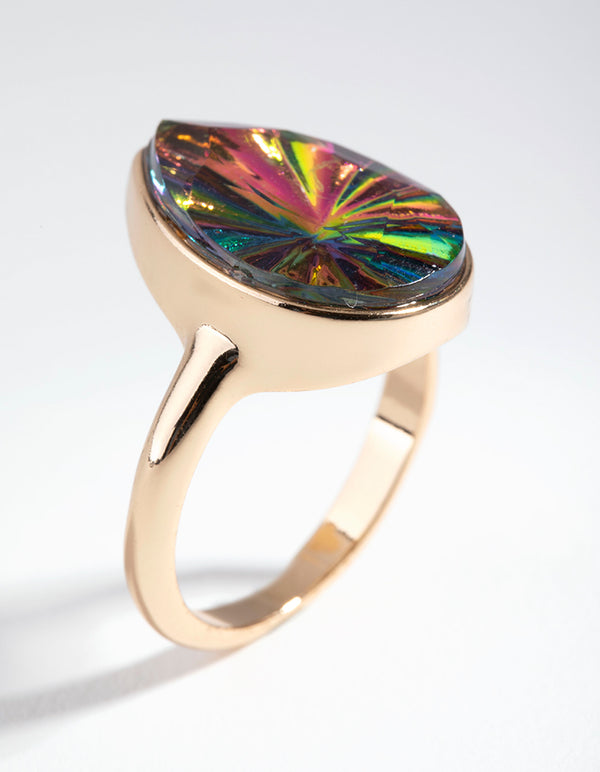 Gold Multicoloured Ring