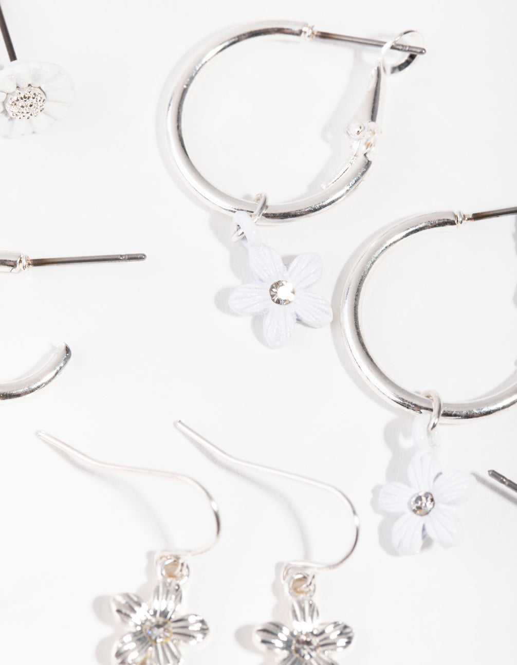 Silver Ditsy Daisy 6-Pack Earring