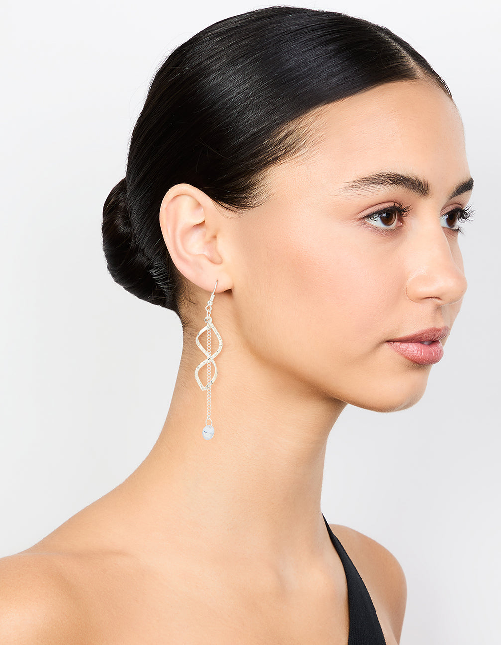 Silver Swirl Drop Earrings