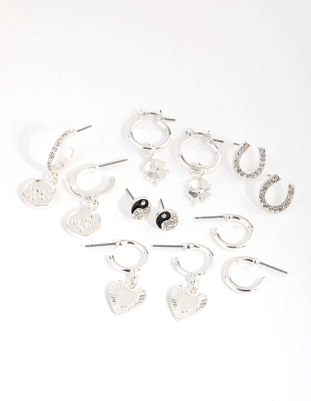 Silver Lucky Motifs 6-Pack Earring