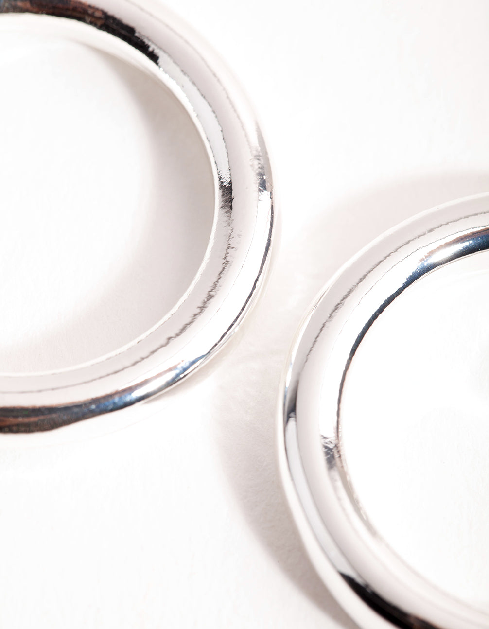 Silver Large Open Hoop Earrings