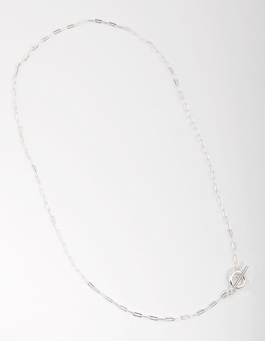 Silver Plated Thin Chain Fob Necklace
