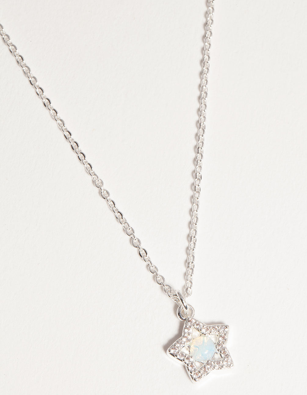 Silver Plated Diamante Star Necklace