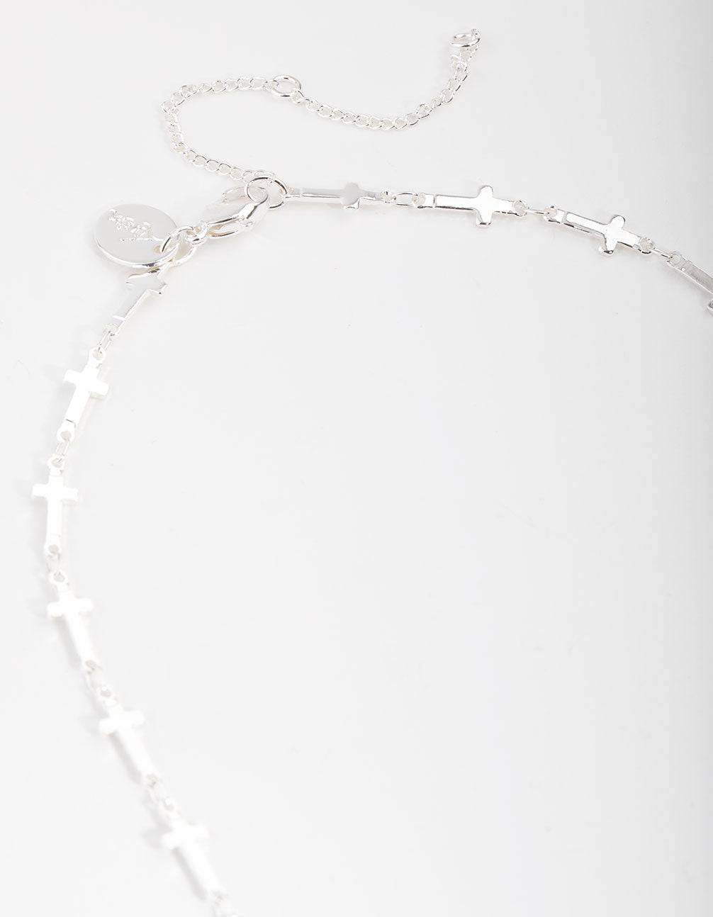 Silver Plated Cross Station Necklace