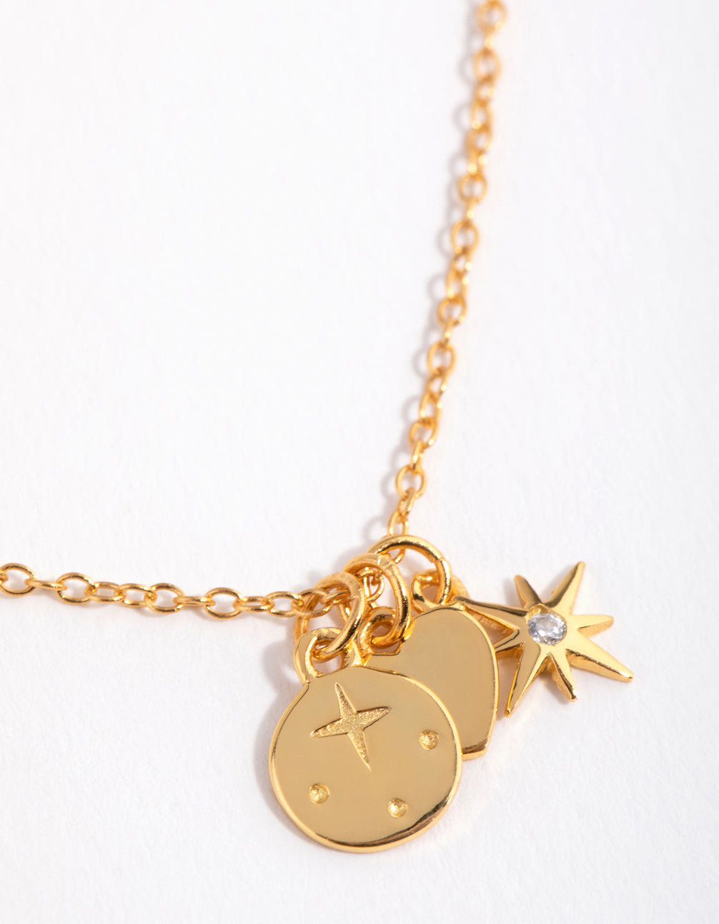 Gold Plated Sterling Silver Celestial Charm Necklace