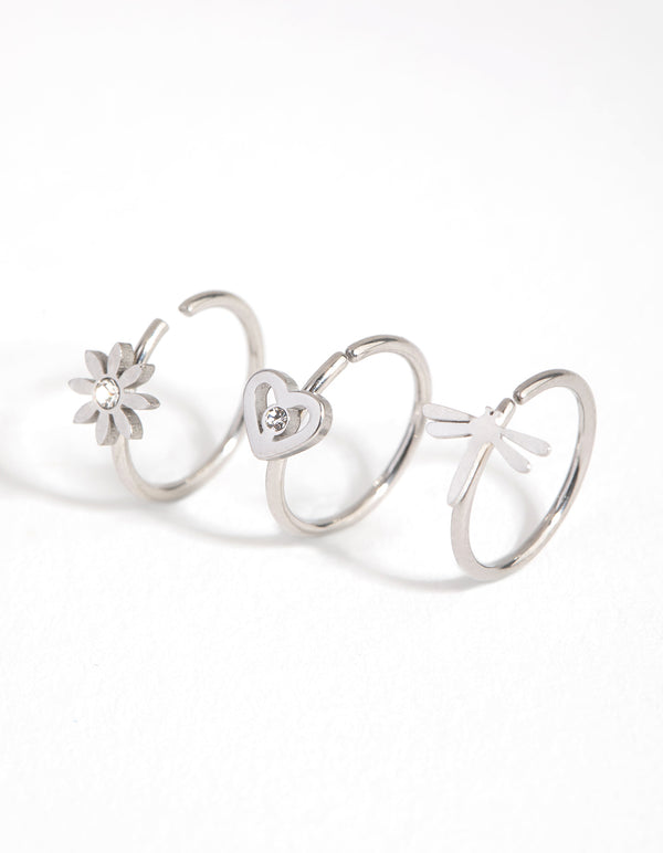 Surgical Steel Mini Motif Nose Ring Pack