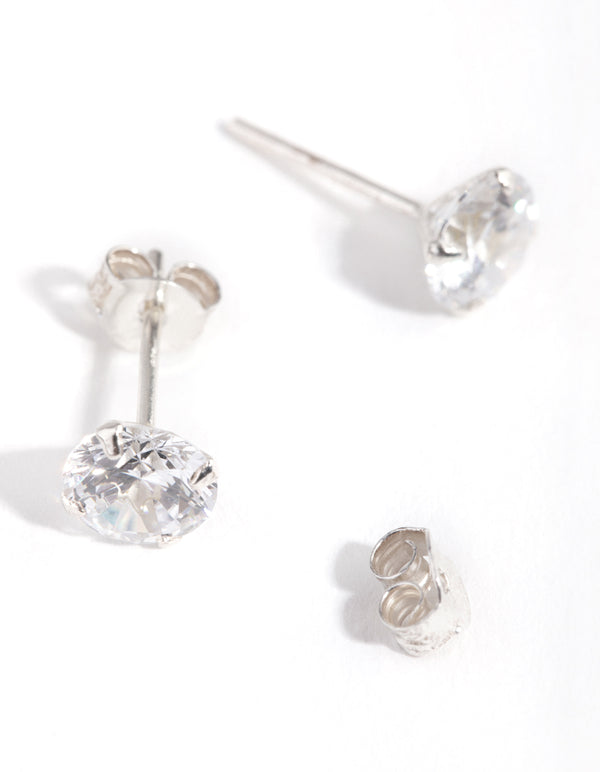 Sterling Silver 1ct Cubic Zirconia Stud Earrings