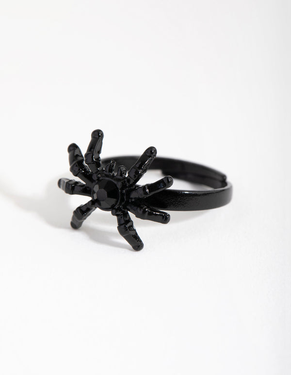 Matte Black Spider Ring