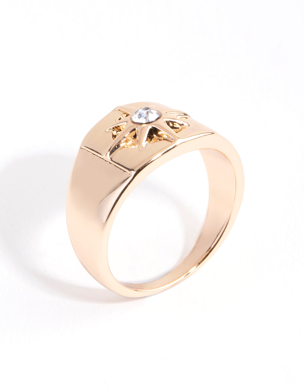 Gold Diamante Star Band Ring
