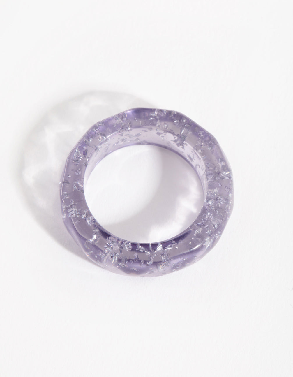 Lilac Acrylic Detailed Band Ring