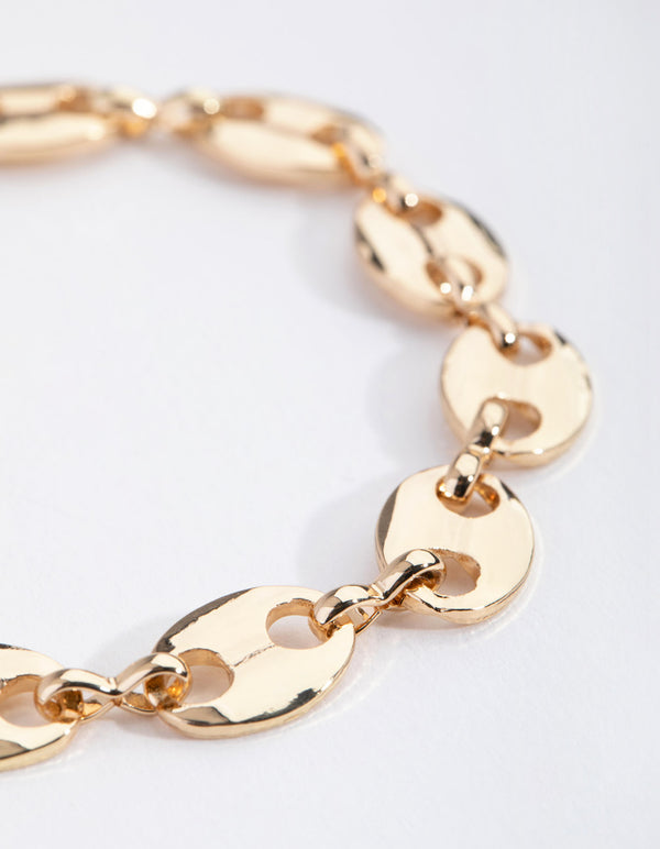 Gold Plated Circle Mariner Bracelet
