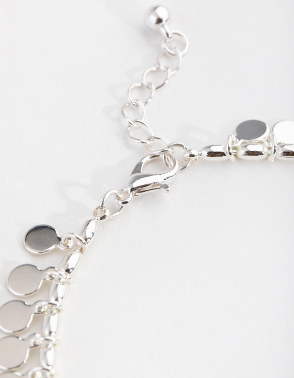 Silver Jingle Circle Disc Anklet
