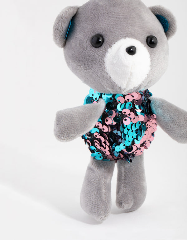 Kids Sequin Bear Key Ring
