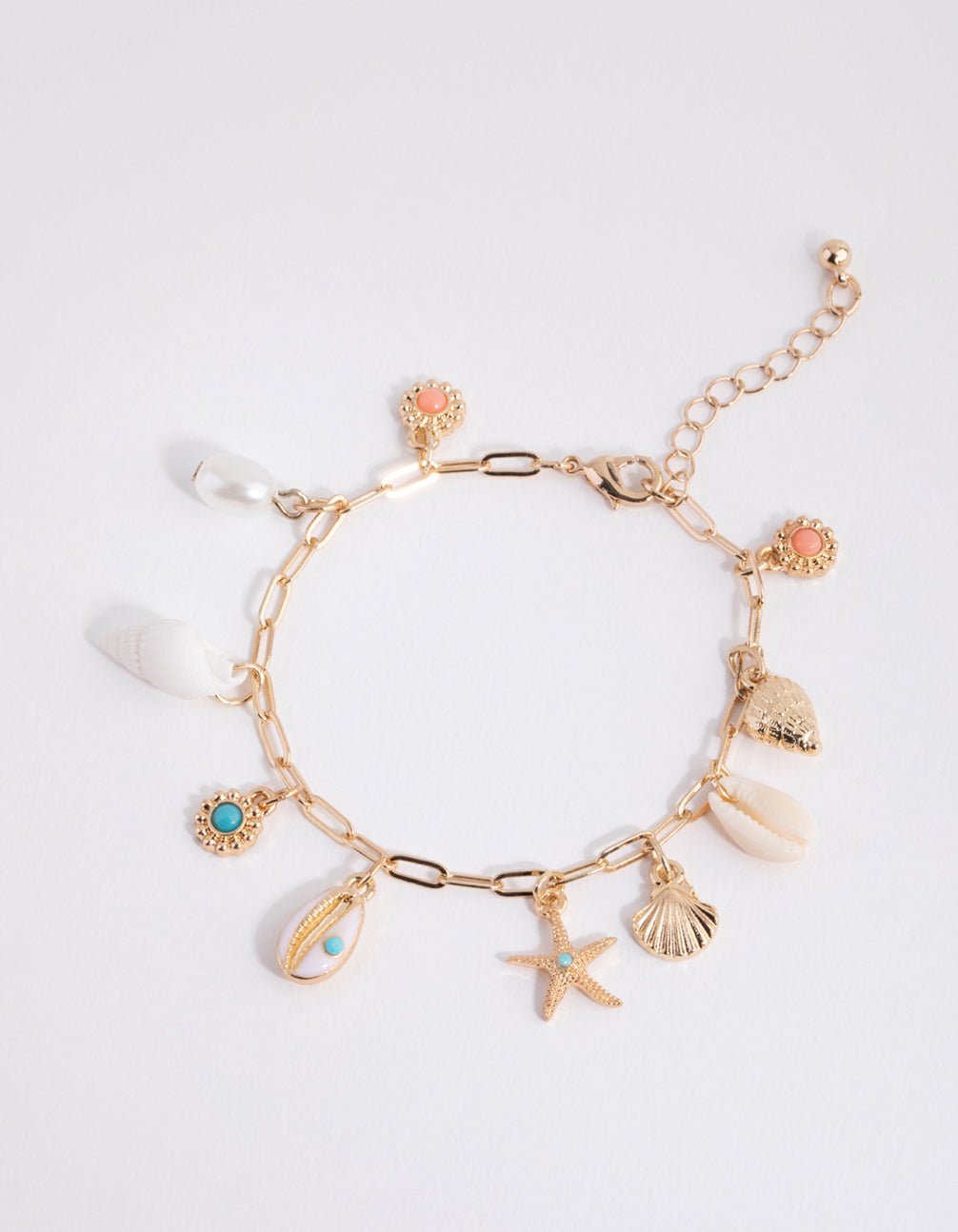 Gold Shell Conch Charm Bracelet