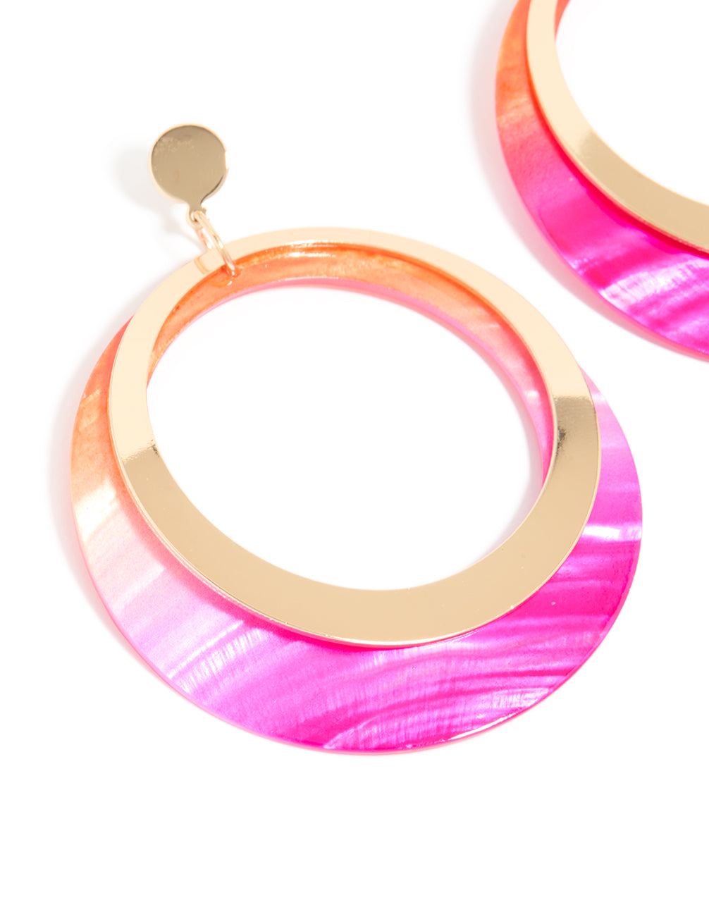 Gold Two Toned Drop Earrings