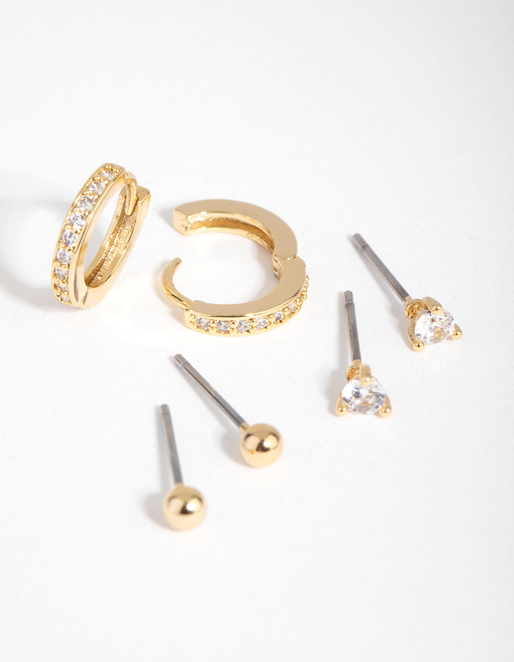 18ct Gold Plated April Cubic Zirconia Earring Pack