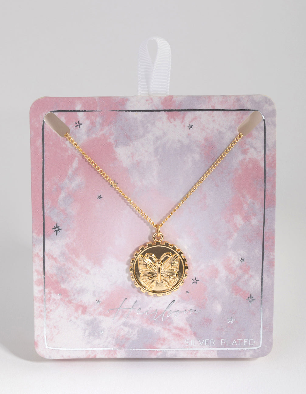 18ct Gold Plated Butterfly Coin Necklace