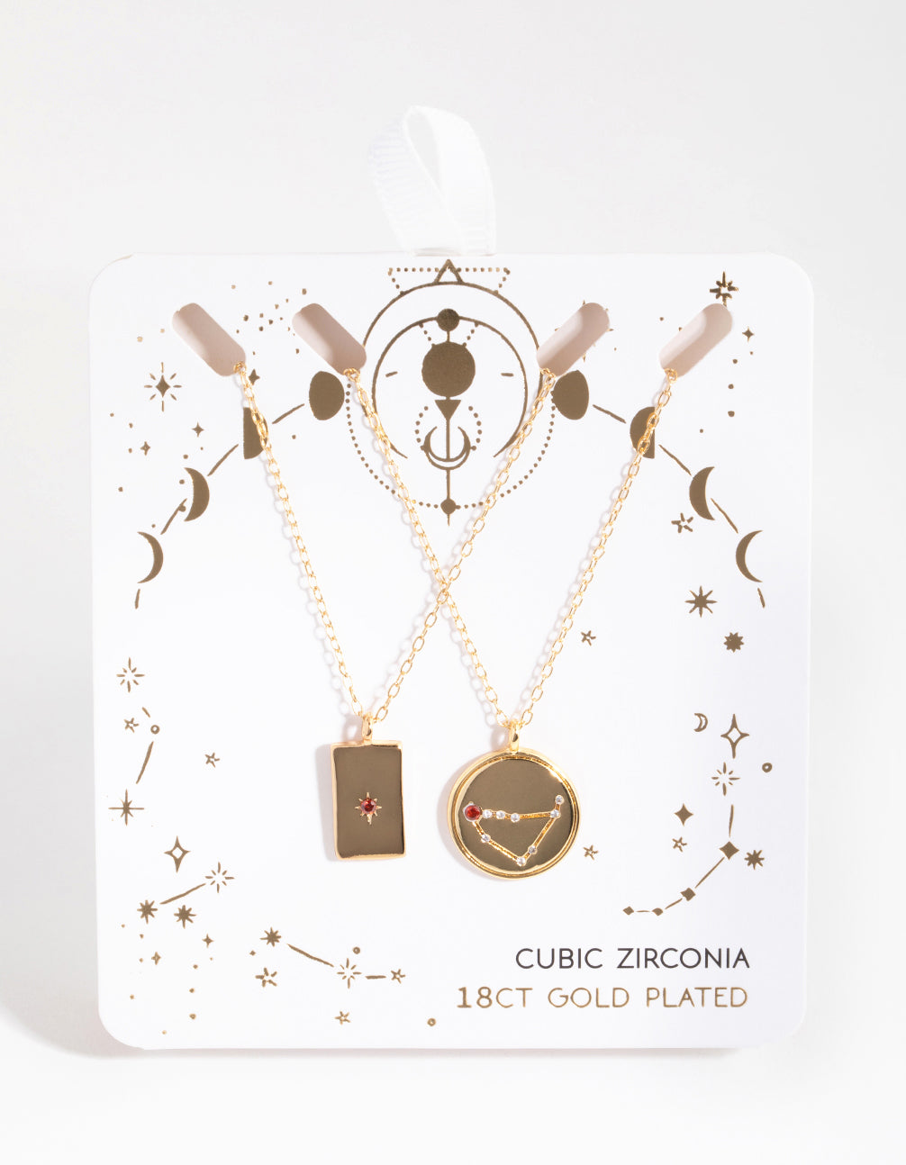 18ct Gold Plated Cubic Zirconia Capricorn Necklace Set