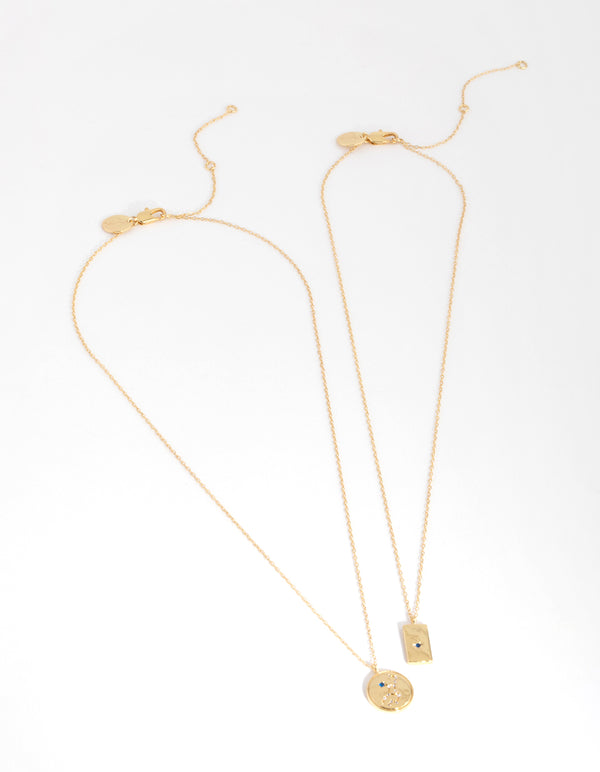 18ct Gold Plated Cubic Zirconia Virgo Necklace Set