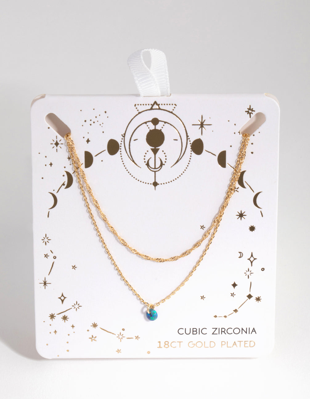 18ct Gold Plated October Opal Necklace Set