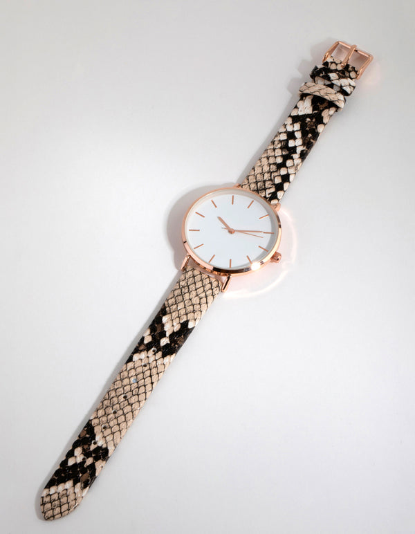 Gold Snake PU Strap Watch