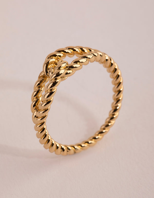 Gold Plated Twisted Knot Ring
