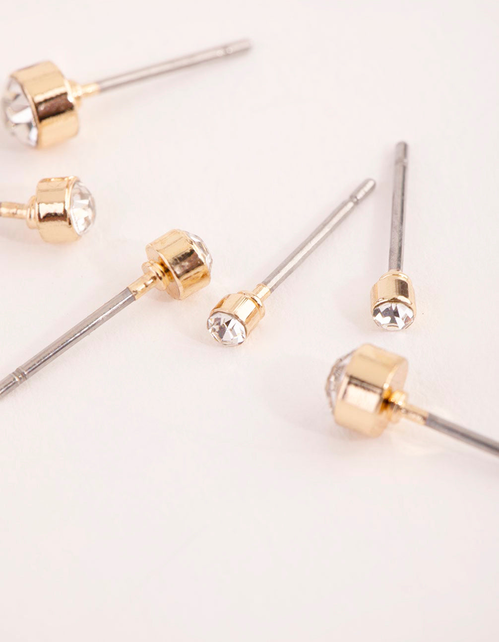 Gold Diamante Multi Round Stud Pack