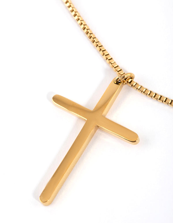 Gold Plated Surgical Steel Cross Necklace
