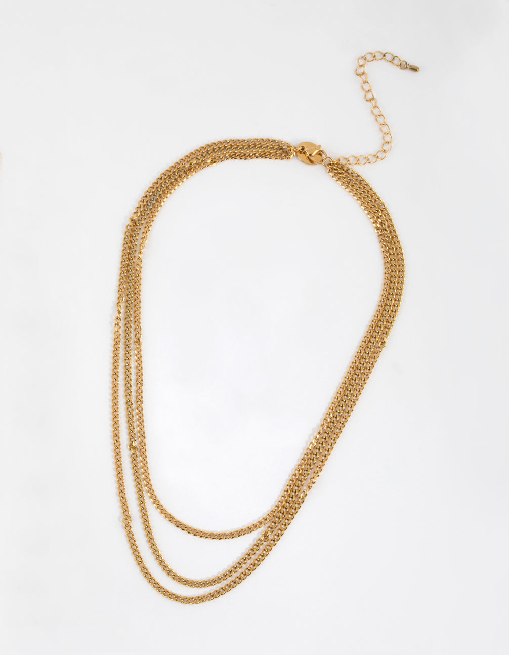 Gold Plated Surgical Steel Layered Curb Necklace