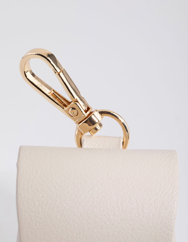 Tall Cream PU Leather Earpod Case