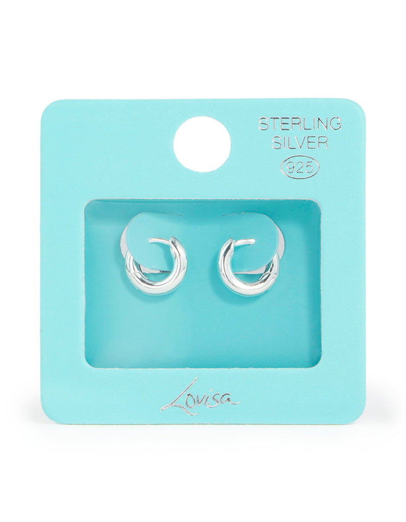 Sterling Silver Mini Chubby Huggie Earrings Lovisa