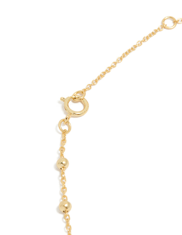 Gold Plated Sterling Silver Ball Chain Bracelet or Anklet