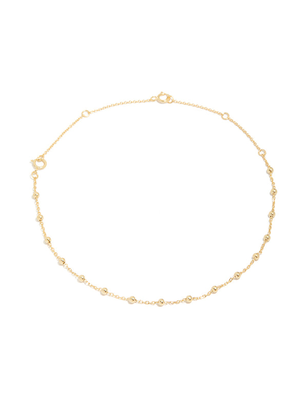 Gold Plated Sterling Silver Ball Chain Bracelet or Anklet