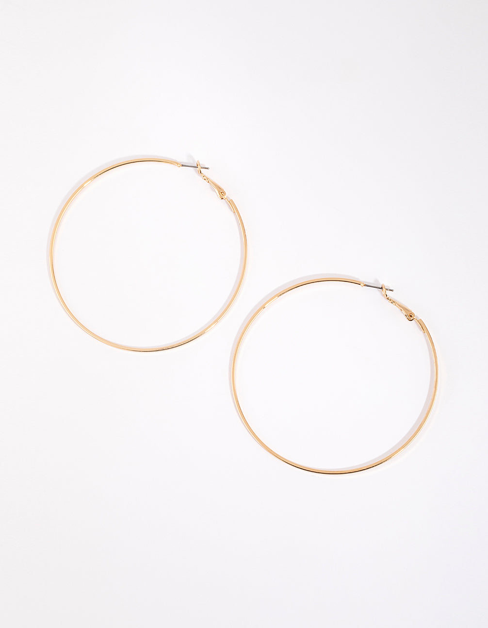 Gold Flat Edge Hoop Earrings