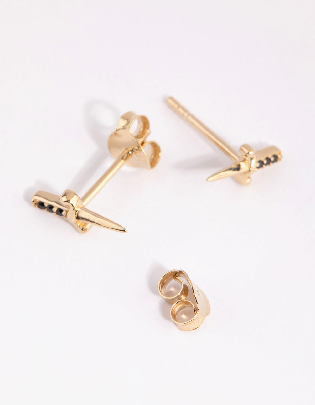 Gold Plated Sterling Silver Dagger Stud Earrings