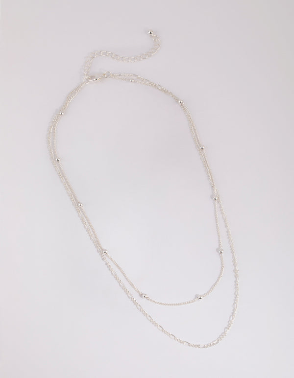 Silver Figaro Layered Necklace