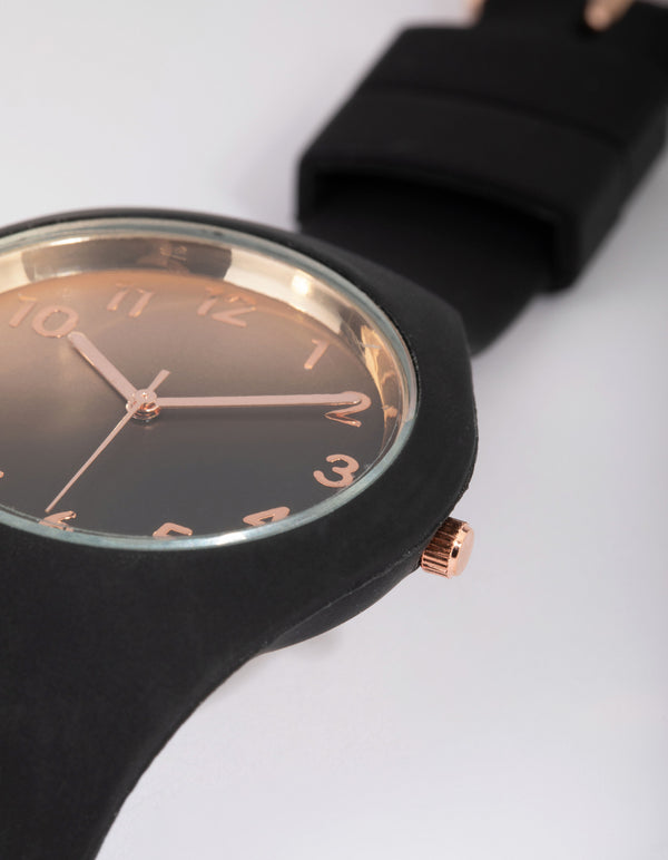 Mixed Metal Ombre PU Strap Watch