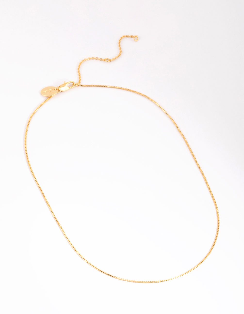 Gold Plated Short Box Chain Necklace