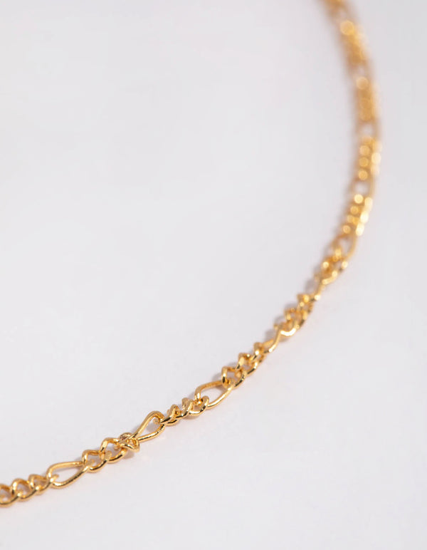 Gold Plated Long Figaro Necklace