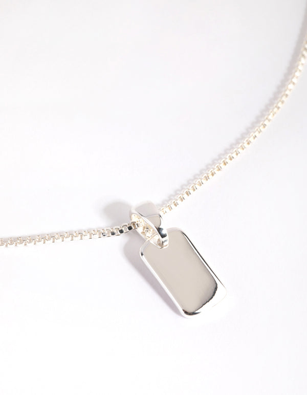 Silver Plated Mini Tag Charm