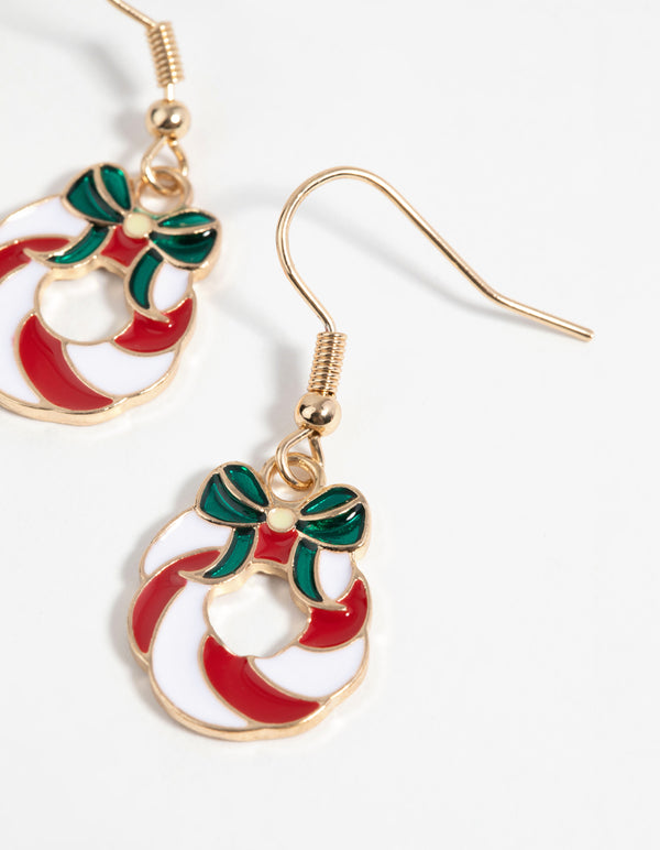 Festive Wreath Drop Earrings