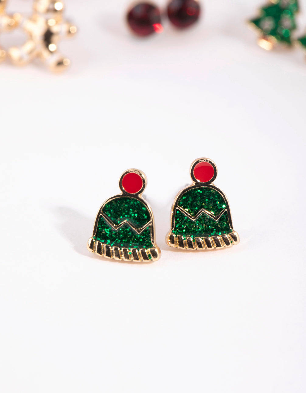 Kids Festive Hat & Bow Stud Earring 6-Pack