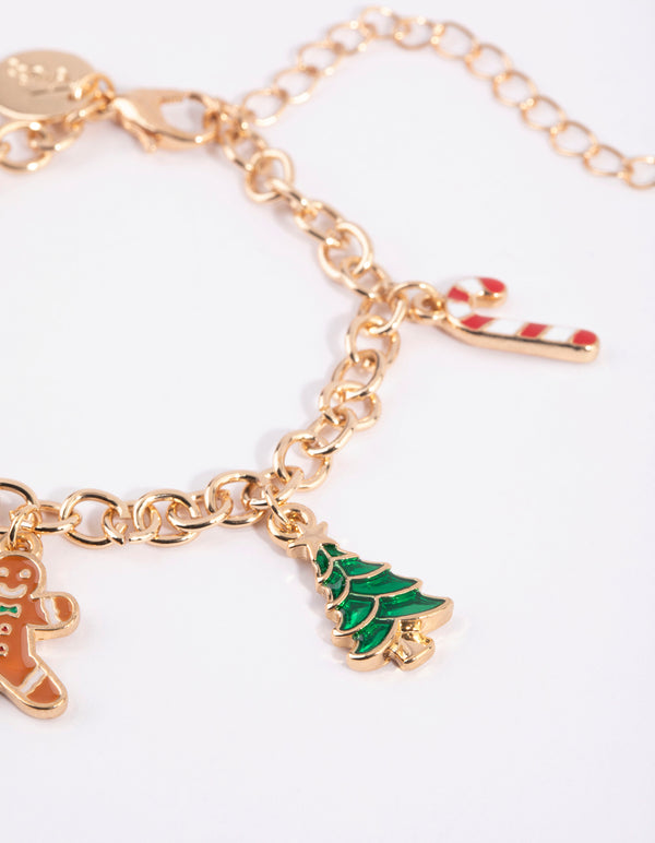 Kids Festive Gingerbread Charm Bracelet