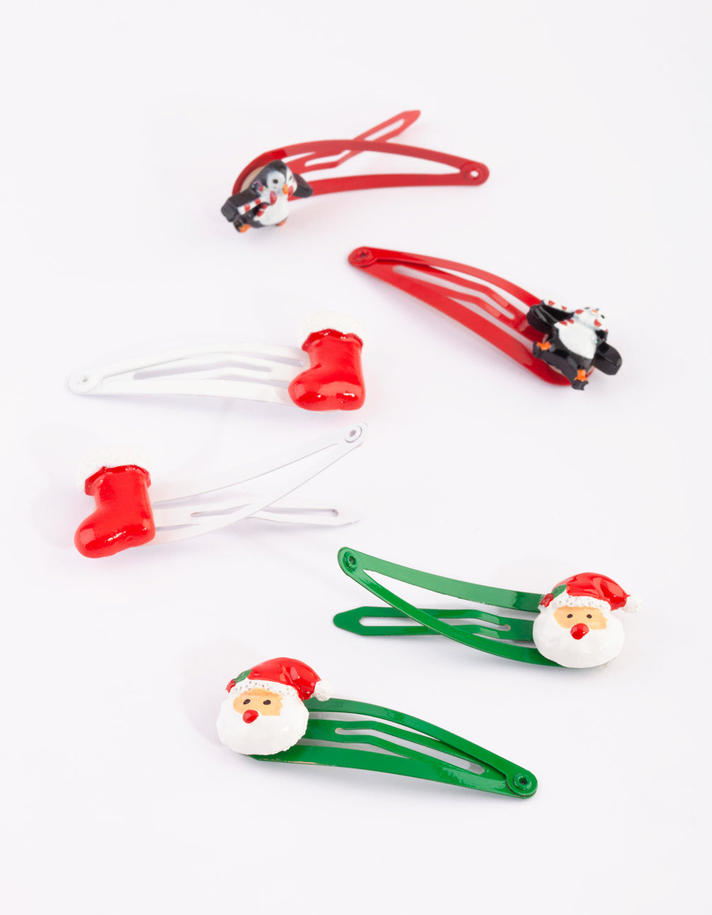 Kids Festive Santa Snap Clip 6-Pack