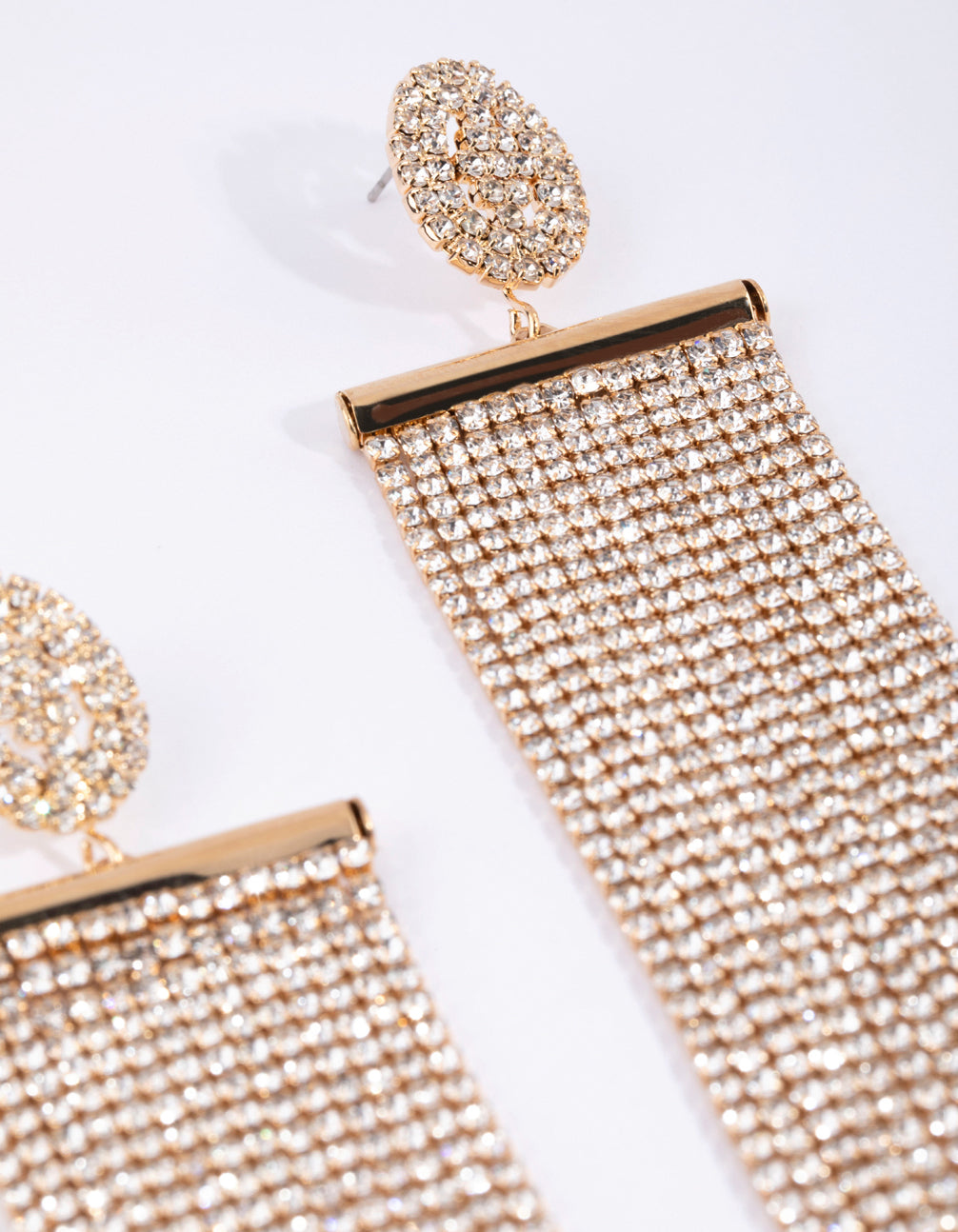Gold Diamante Drop Earrings